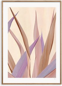 Ingelijste digitale print Beige And Lavender Leaf