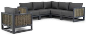 Hoek loungeset 6 personen Aluminium/wicker Grijs  Santika Furniture Santika