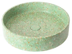 Ideavit Terrazzo vrijstaande wastafel - 42.5x10cm - rond - met klikwaste - antikras - waterdicht - Kleur E12 290338-E12