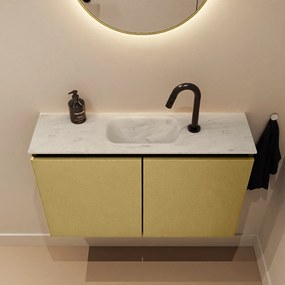 Mondiaz Ture DLux toiletmeubel 80cm oro met wastafel opalo midden met kraangat