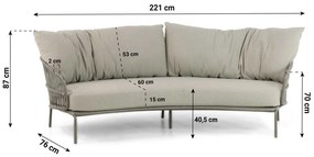 Stoel en Bank Loungeset 5 personen Aluminium/rope Taupe  4 Seasons Outdoor Capalbio