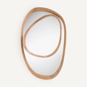 Asymmetrische spiegel, eiken frame H100 cm, Belize