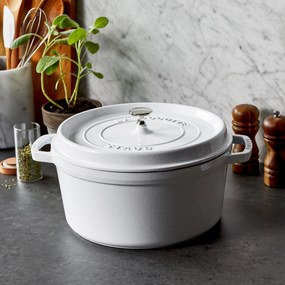 Staub La Cocotte Cocotte 28 cm / 6,75 l, Rond, Puur wit - La Cocotte - Staub