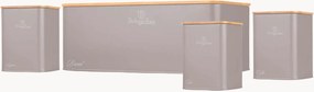 Broodtrommel en opbergpotten set Taupe, 4-delig