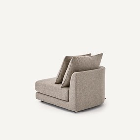 Halve bank links, afgerond, modulair, van tweed, TIBERIO
