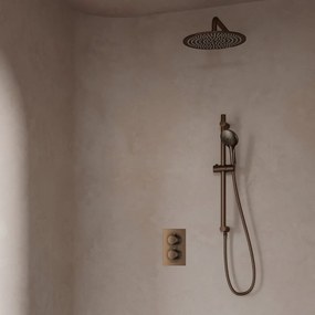 Saniclear Antique inbouwregendouche met 20cm hoofddouche, wandarm, 2 standen handdouche en glijstang verouderd messing