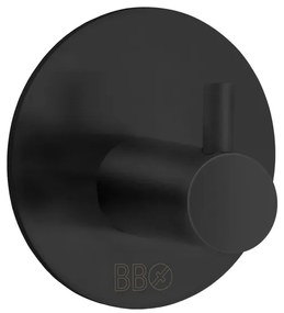 Smedbo Beslagsboden Handdoekhouder - 4.8x4.8x3cm - zelfklevend - RVS Mat Zwart BB1101