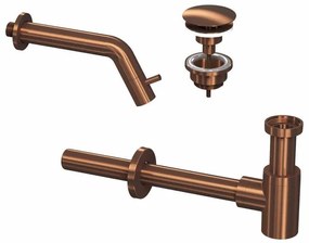 INK 3A Fonteinkraanset - wandFonteinkraan - always open - plug en designSifon - Mat rose goud 9902422