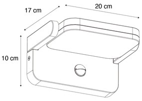 Buiten wandlamp met bewegingsmelder zwart incl. LED verstelbaar met bewegingssensor - Kamile Modern IP54 Buitenverlichting