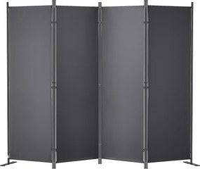 VEVOR 4-delige opvouwbare kamerverdeler 224 x 171 cm, vrijstaande privacyscherm kamerverdeler 55,8 x 30 x 171 cm scheidingswand privacyscherm voor kantoren, balkons, slaapkamers, enz. Donkergrijs