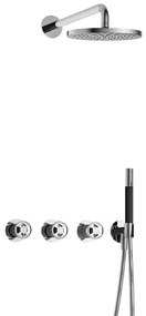 Hotbath Cobber IBSW70 Regendoucheset inbouw - 38.5cm wandarm - 20cm ronde hoofddouche - staafhanddouche - chroom IBSW70CR