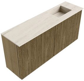 Mondiaz Joya DLux 90cm toiletmeubel dusk met wastafel faye rechts zonder kraangat meli