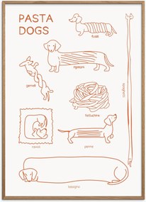 Ingelijste digitale print Pasta Dogs