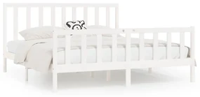 vidaXL Bedframe massief hout wit 200x200 cm