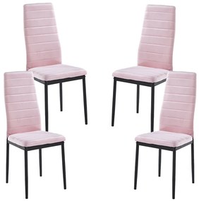 Set 4 Lauter Fluwelen Stoelen
