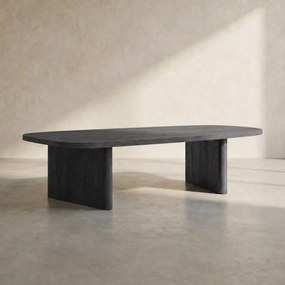 Organische Salontafel Zwart - 65 X 130cm.