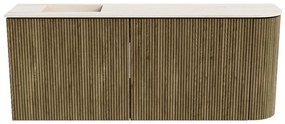 Mondiaz Joya DLux 100cm toiletmeubel ronding rechts dusk met wastafel faye links zonder kraangat meli