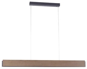 Eettafel / Eetkamer Moderne hanglamp hout incl. LED dimbaar met afstandsbediening - Ajdin Modern Binnenverlichting Lamp