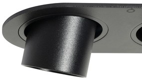 Set van 6 inbouwspots zwart GU10 35mm kantelbaar 2-lichts - Installa Modern GU10 ovaal Binnenverlichting Lamp