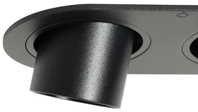 Set van 6 inbouwspots zwart GU10 35mm kantelbaar 2-lichts - Installa Binnenverlichting Lamp