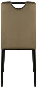 Stoel PAX olijfkleurig (stof Bluvel 77) - modern, gestoffeerd, fluweel, voor woonkamer, eetkamer, kantoor, met handgreep