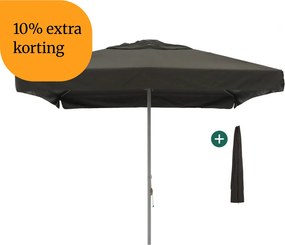 + 10% kassakorting | Parasol Shadowline Bonaire | Inclusief hoes | Rechthoekig | 400x300cm | Met katrol | Zwart | Kees Smit Tuinmeubelen