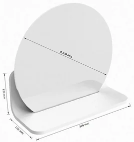 Mondiaz Spot spiegel rond Ø30cm met planchet jeans