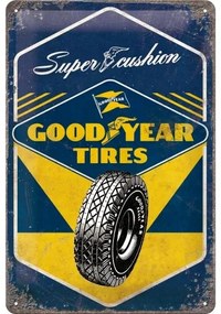 Metalen wandbord Super Cushion - Good Year Tires, (20 x 30 cm)