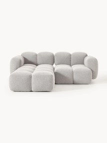 Modulaire bank Tayla (2-zits) van bouclé met ottomane (links/rechts)