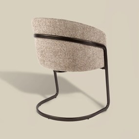 Moderne Armstoel Met Bronzen Frame Zand