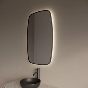 Gliss Design Epos spiegel met LED-verlichting 60x100cm verticaal mat zwart