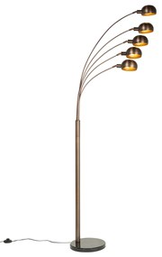 Design vloerlamp donkerbrons met goud 5-lichts - Sixties Marmo Design E14 Binnenverlichting Lamp