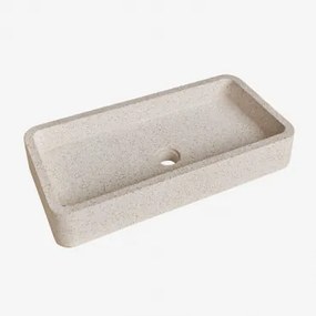 Rechthoekige Wastafel 60x30 Cm In Cement Ronald Steen Wit - Sklum