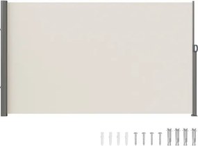 VEVOR Zijluifel 160 x 300 cm Zijwandluifel Gemaakt van polyesterweefsel met PU-coating Luifel Uitschuifbare handgreep met veermechanisme Privacyscherm voor balkons Binnenplaatsen UV30 Beige