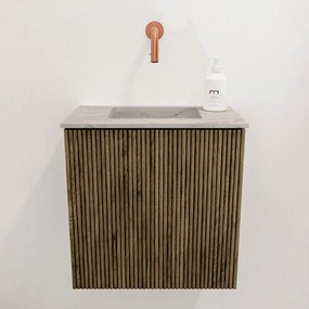 Mondiaz Joya DLux 40cm toiletmeubel dusk met wastafel faye midden zonder kraangat glace