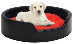 vidaXL Hondenmand 99x89x21 cm pluche en kunstleer zwart en rood