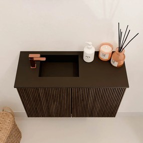 Mondiaz Joya 60cm toiletmeubel walnut met wastafel faye links 1 kraangat urban