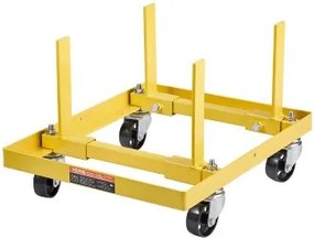 VEVOR Engine Stand Motorlift (340 kg laadvermogen) met verstelbare breedte en lengte, robuuste stalen motorbevestiging met 4 zwenkwielen en 2 ratelriemen, geschikt voor de meeste motoren