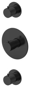Hotbath Buddy inbouwthermostaat - 2 stopkranen - Geborsteld zwart PVD CB007EXTMBP