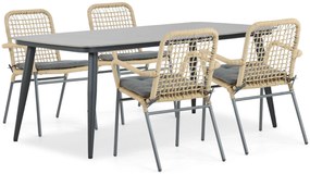 Tuinset 4 personen 180 cm Aluminium/rope Taupe Lifestyle Garden Furniture Catalone/Vienna