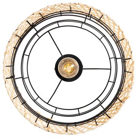 Oosterse plafondlamp zwart met bamboe - Irena