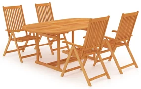 vidaXL 5-delige Tuinset massief teakhout