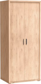 Kledingkast Elisale 107, Eiken, 199x87x59cm, 97.8 kg, Kledingkast deuren: Met scharnieren