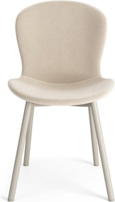 FIORA Beige (stof Apia 453) / grijs-beige frame (kasjmier) - MODERNE GESTOFFEERDE STOEL VOOR WOONKAMER/EETKAMER LOFT