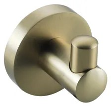Fortifura Calvi Handdoekhaak - enkel - rond - met rozet - Geborsteld Messing PVD (Goud) SW639937