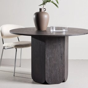 Ronde Eettafel Vijfhoekpoot Zwart - 120 X 120cm.