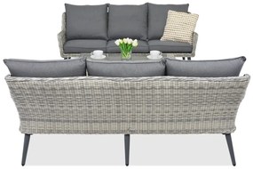 Garden Point Bilbao Coffee tuinmeubelen met kleine tafel voor 6 personen wit