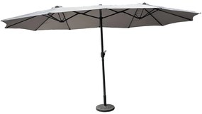 Merida dubbele tuinparasol 2,7 x 4,5 m grijs Garden Point