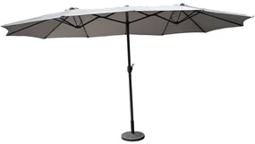 Merida dubbele tuinparasol 2,7 x 4,5 m grijs Garden Point