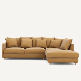 Linnen fluwelen hoekslaapbank, LAZARE